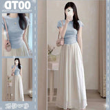 Summer 2026 Tea Wearing Two Sets Of Small Fresh Korean Drama Fashion Small Small Dopamine Suit Dress