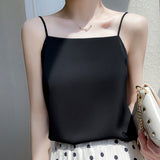 Silk Satin 2026 Spring And Summer Women's New Short-Term Repair Collar Sleeveless Temperament With A Sleeve Sling Vest