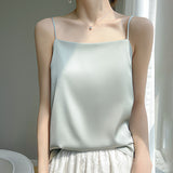 Silk Satin 2026 Spring And Summer Women's New Short-Term Repair Collar Sleeveless Temperament With A Sleeve Sling Vest