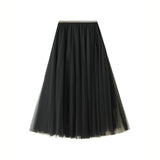 Net Dress Half-Dress Woman 2025 New Spring And Summer Long Dress Long-Term Long-Singlin Long-Singed-Long-Shaped High-Waisted Skirt Ponyy Ffy Skirt 0803