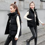 2025 Autumn And Winter Short Down Cotton Vest Women's Korean Version Of Loose Coat Vest Horse Clip Tide In Wind