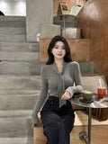 Pure Style With V-Neck Blouse Long-Sleeved T-Shirt Women's Thin Bottom Shirt New Design Sense Thin Top