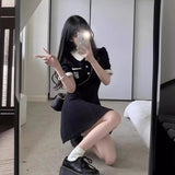 Summer New Design Fashion POLO Collar Short-Sleeved Dress Woman Slime A Dress Hepburn Short Dress
