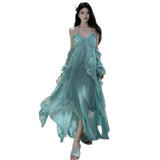 2026 Summer Summer Holiday Wind Hanging Dress Side Photo Fairy Beach Dress Travel Photo Beautiful Dress