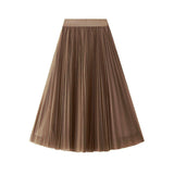Luxury Fairy Atmosphere Swing Net Yarn Half-Dress Woman 2025 Spring Thin And Flowing Medium Long Folded Dress D9802