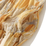 Chiffon Half-Dress Senior Sense Of Women Summer New Temperament Loose Umbrella Skirt High-Waisted A Skirt 9908