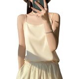 Silk Satin 2026 Spring And Summer Women's New Dress In A Short Collar With A Single Shoulder Sling Slings Small Vest
