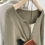 Two Long-Sleeved T-Shirts For The Fall Of The New Design Small V-Neck Short Shirt In Autumn 2025