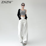 White Jeans Women 2025 Trend With New Summer Loose-Ragging Casual Broad Leg Pants White Pants Women