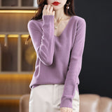 Wool Blended 2026 Autumn And Winter Women's New Short-Term With Small V-Neck Solid Color Loose Inside The Bottom Korean Version Of The Knitted Shirt