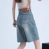 Five-Point Denim Shorts Women's Summer Thin 2025 New Korean Version Of Loose Small Man High-Rise Thin Trousers