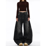 Vintage Cat Needs To Wash Black Languid Slackness Scissors Jeans New Loose Broad Leggings