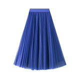 Luxury Fairy Atmosphere Swing Net Yarn Half-Dress Woman 2025 Spring Thin And Flowing Medium Long Folded Dress D9802