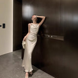 Birthday Dress High-End French Style Evening Dress Fishtail Dress Temperament Sling With Dress Girl