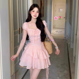 French Beautiful Beautiful Pink Dress Women's Dress 2025 Summer New Small Seaside Irregular Skirt