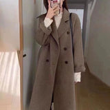 Small Senior Sense Loose Thick Coat 2026 Autumn And Winter New Hepburn Wind Long Hair Coat Woman