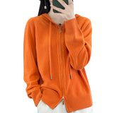 Wool Blended 2026 Autumn And Winter New Women's Short Zipper Open-Shirt Loose Large Knitted Hoodie