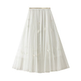 Super Fairy Half Skirt A-Character Skirt In The Long Skirt Of The Long Dress Girl Spring High Waist Feather Fluffy Skirt 0126