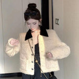 Net Red Loose Coat Small Incense Bile Coat 2026 Autumn And Winter Thick To Warm The Collar On The Dress Woman