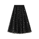 Lace Dress Women Autumn And Winter New Heavy Industry Beads Big Flower A Dress Fairy Son Long Dress Girl 0357