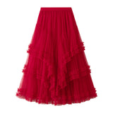 Spring 2025 New Crobs Thin Multi-Level High-Grade Yarn Dress High-End Yarn Skirt Fairy Dress 1298