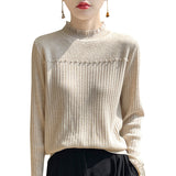 Fine-Woven Wool 2026 Autumn And Winter New Women's Short Lace Lace Lace Lace Collar Nail Beads Knitted Sweater
