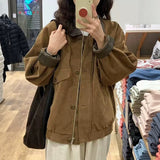 Maillard Vintage Deer Velvet Collar Jacket Women's Spring And Autumn Leisure Small Short Coat
