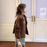 Millard Slipvelvet Jacket Women's Short 2025 New Spring And Autumn Retro Loose Small Thin Jacket Top