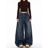 Vintage Cat Needs To Wash Black Languid Slackness Scissors Jeans New Loose Broad Leggings
