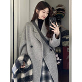 The Gray Hair Jacket Woman's New Autumn And Winter Clothing In 2026, The Korean Small Senior Sense Of The Long Coat