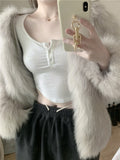 Hottie T-Shirt Girl Summer High-Waist Short-Shoeing Tight 2025 New White Short-Sleeved Top In Tide