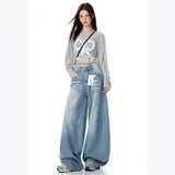 High Street Loose Scimsor Jeans Women 2025 New Three-Dimensional Cut Silhouette Trousers Broad-Legged Trousers