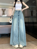 Spring Thin Blue Broad-Legged Jeans Women 2025 Large-Size High-Rise Thin-Skinning Loose Straight Trousers