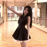 Thousand Gold Style Small Black Dress Dress Women's Summer High-End Birthday Party Dress Skinless Waistcoat Dress
