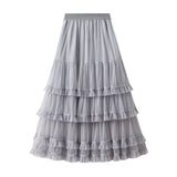 2025 Spring New French Small Super Fairy Sweet Cake Layer Girl First Love Skirt Step Half Skirt 8929