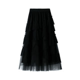 Multi-Level Cake Skirt Women 2025 Spring And Autumn High-Waist Thinness In Super Fire Mesh Skirt In The Long Skirt 8552