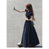Youth Beautiful New College Style Polo Neck-Upwear Summer Beautiful Lazy Swing Long Dress