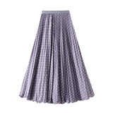 Japan-Korea Temperament Wave Point 100-Fold Skirt 2026 Spring And Summer New High-Rise Thin Large Swing Half-Dress Woman D9908