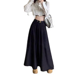 Large-Size Korean Black Suit Skirt Spring 2025 New High-Waist A Skirt Slightly Fat Thin French Long Dress