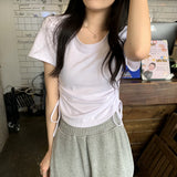 Small Design With Korean Version Of Short-Sleeved T-Shirt Women In The Summer To Wear A Back Shirt Slim Short Dress