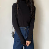 Winter White Wood Ear Half-High Collar In The Bottom Shirt Women 2026 Autumn And Winter New Leisure Blouse