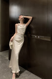 Birthday Dress High-End French Style Evening Dress Fishtail Dress Temperament Sling With Dress Girl
