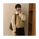 Millard Korean Fashion Deer Leather Wool Vest Winter New Inner Lamb Hair Small Shoulder