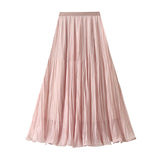 High-Level Feeling Super Good-Looking Half-Dress Woman 2026 Autumn Fairy A Word Big Swing Folded 100 Folded Skirt 8986