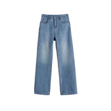 Plus Thick Straight Jeans Women Winter 2025 New Small High-Rise Loose Thin And Narrow Version Of Broad Leg Pants