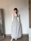 [Original Fabric] French Two Sets Of Cold-Sensitive Sling Dress Dress With Thin Sunscreen