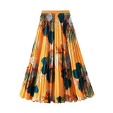 Vintage Floral Folded Half-Dress Woman 2026 Spring And Summer New Long-Singed Skirt Long Dress D9908