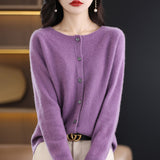 Wool Blended 2026 Autumn And Winter New Women's Round Collar Short Line Ready-Up Knitted Open Coat Coat Top 5