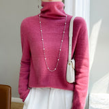 Line Ready-Wear 100% Pure Wool 2026 Autumn And Winter New Women's Heap Collar Collar Short Knitted Sweater