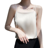 Silk Satin 2026 Spring And Summer Women's New Short-Term Repair Collar Sleeveless Temperament With A Sleeve Sling Vest